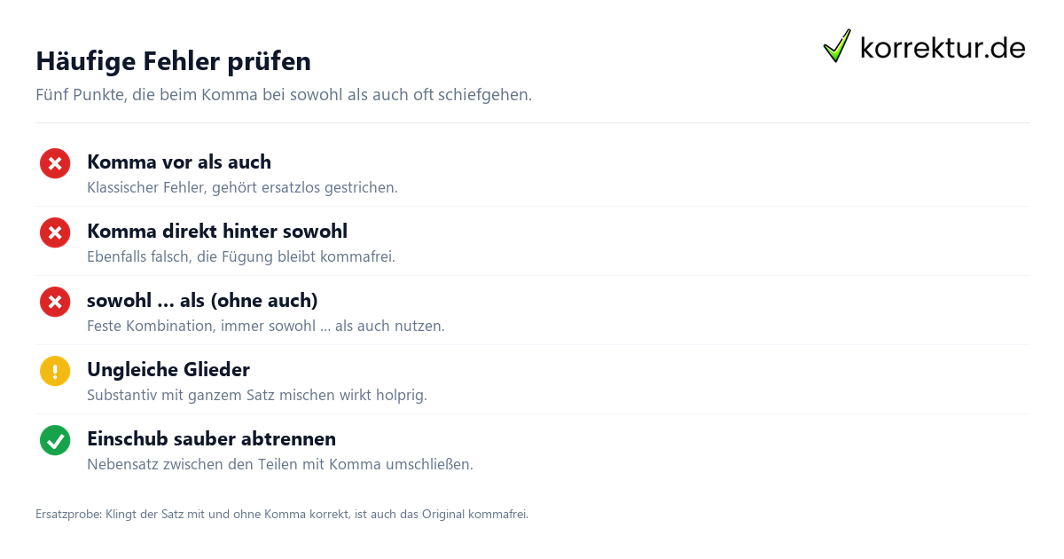 Komma bei sowohl als auch Komma bei sowohl als auch