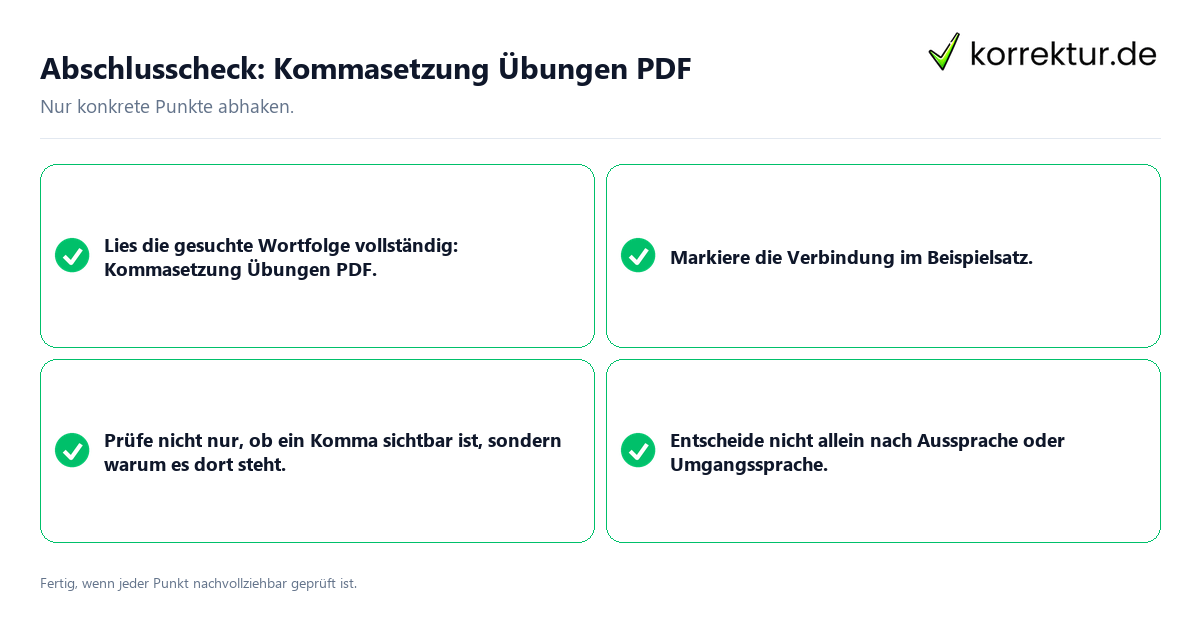 Abschlusscheck: Kommasetzung Übungen PDF Konkreter Abschlusscheck zu Kommasetzung Übungen PDF