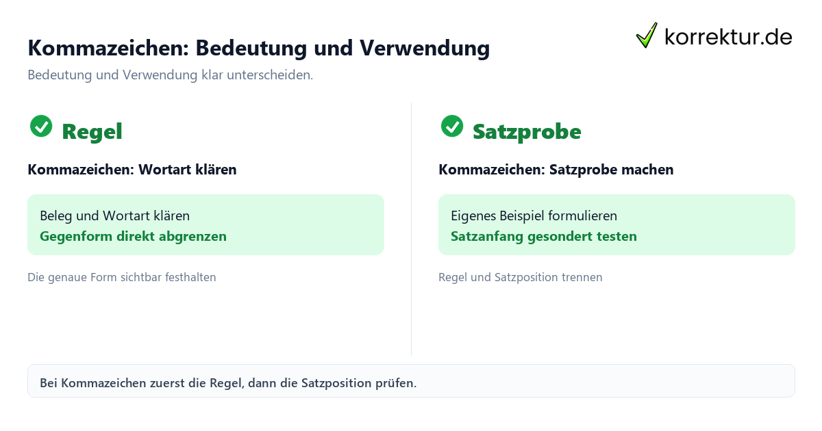 Kommazeichen: Bedeutung und Verwendung mit Bedeutung und passender Verwendung im Vergleich