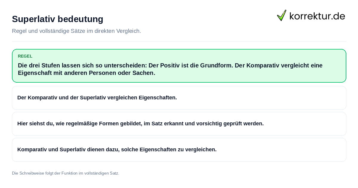 Superlativ bedeutung Konkrete Regel und vollständige Beispielsätze zu Superlativ bedeutung