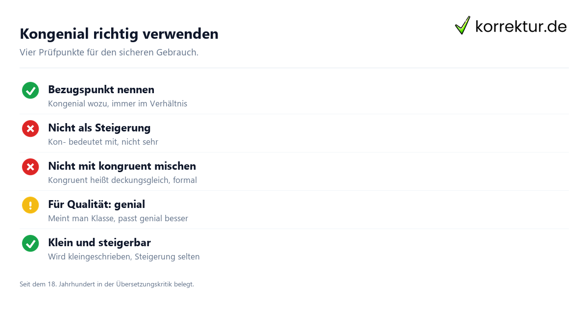 Kongenial Bedeutung