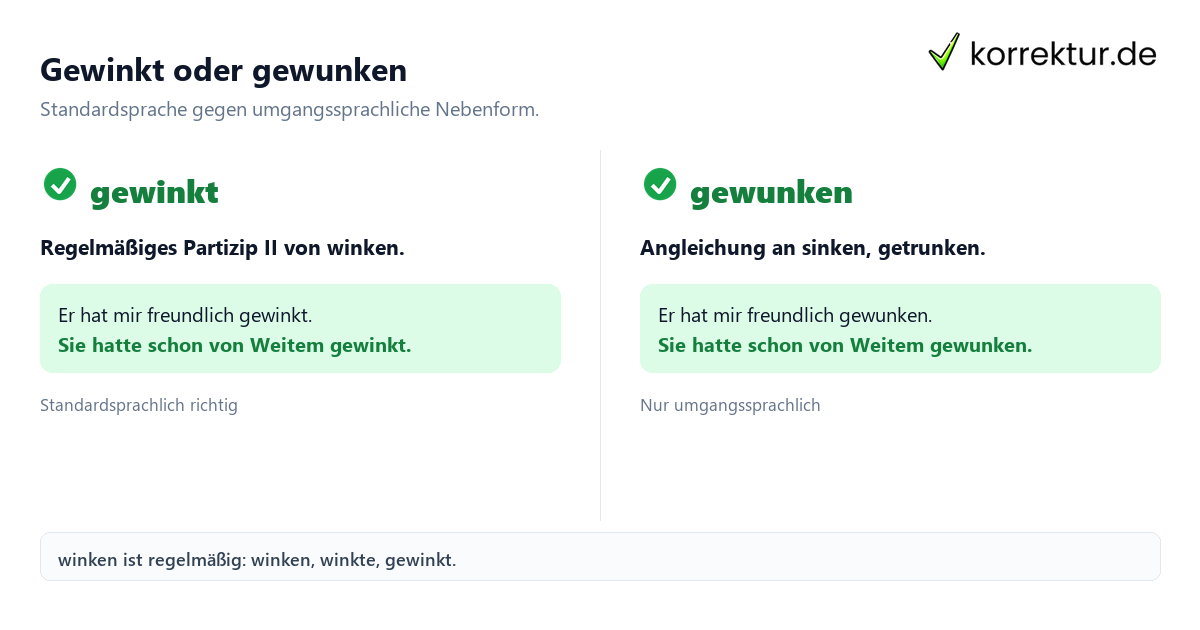 Konjugation winken