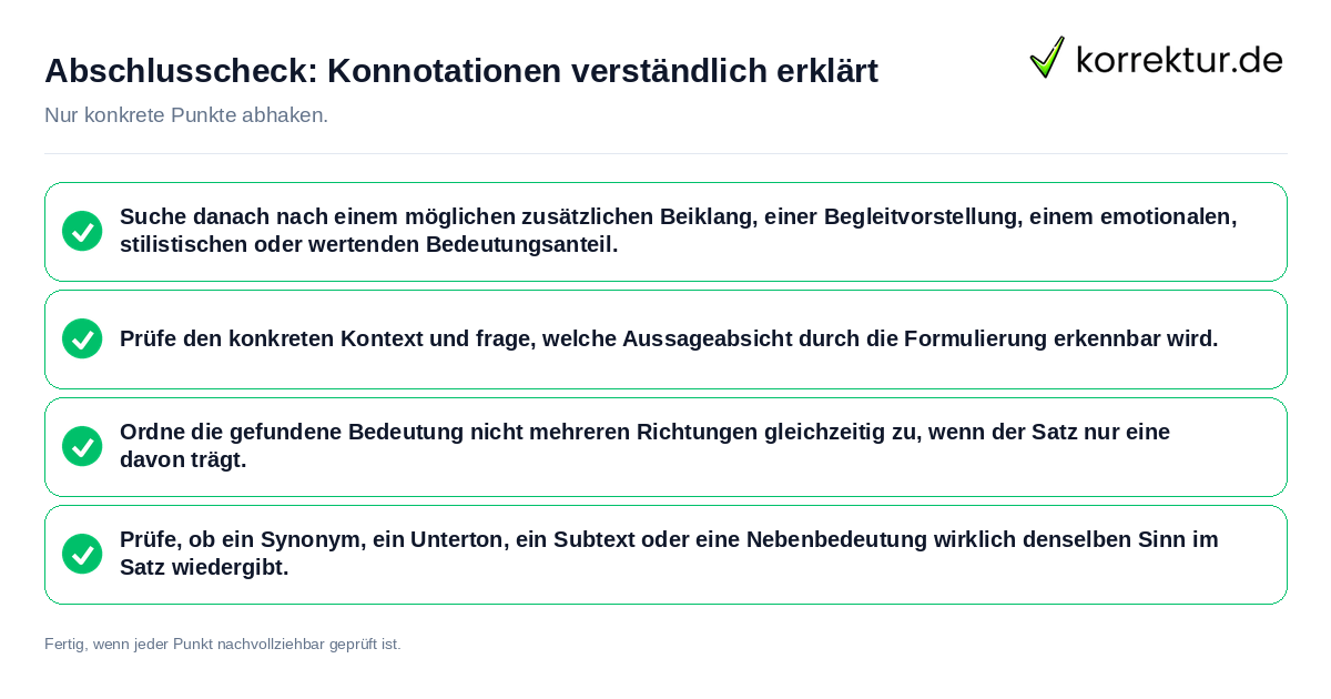 Konkreter Abschlusscheck zu Konnotationen verständlich erklärt