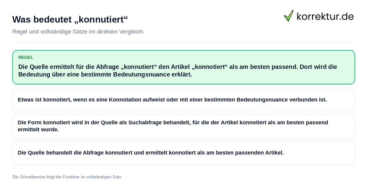 Was bedeutet „konnutiert“ Konkrete Regel und vollständige Beispielsätze zu Was bedeutet „konnutiert“