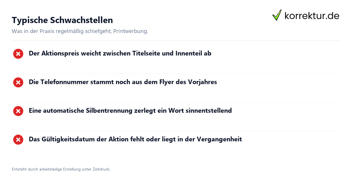 Flyer und Broschüren vor dem Druck korrekturlesen lassen: typische Schwachstellen