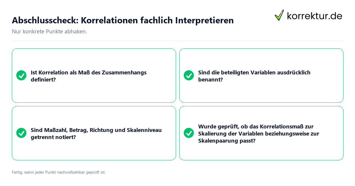 Konkreter Abschlusscheck zu Korrelationen fachlich interpretieren