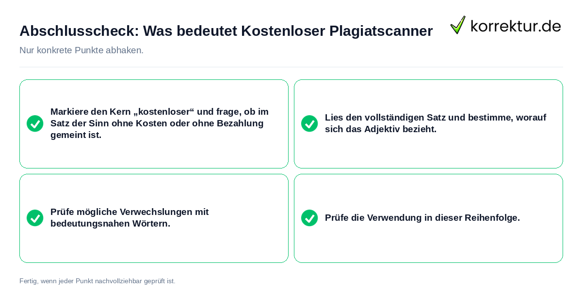 Abschlusscheck: Was bedeutet Kostenloser Plagiatscanner Konkreter Abschlusscheck zu Was bedeutet Kostenloser Plagiatscanner