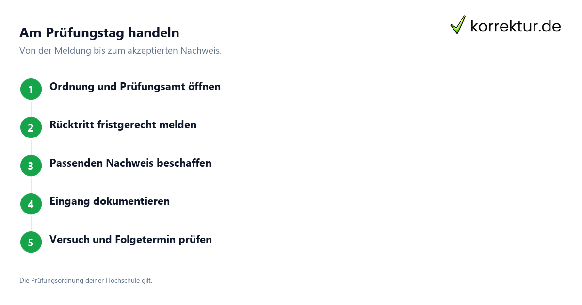 Krank bei Klausur Ablauf