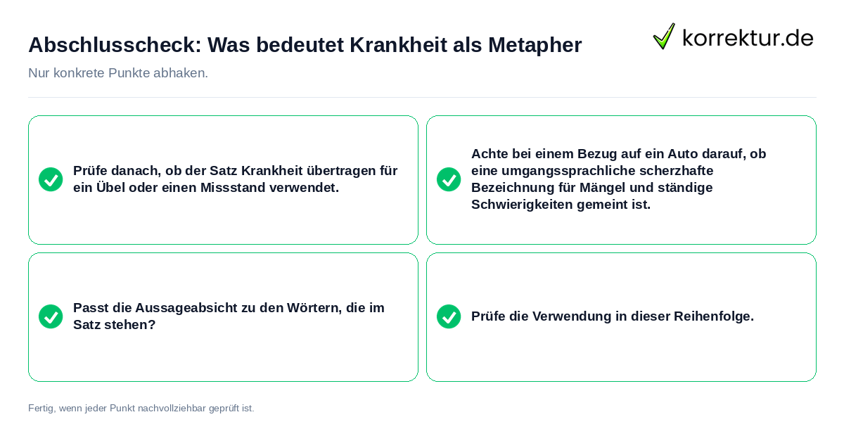 Abschlusscheck: Was bedeutet Krankheit als Metapher Konkreter Abschlusscheck zu Was bedeutet Krankheit als Metapher