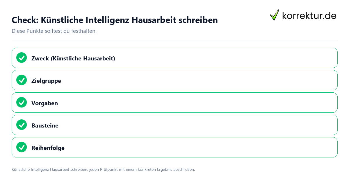Künstliche Intelligenz Hausarbeit schreiben mit einer themenspezifischen Checkliste