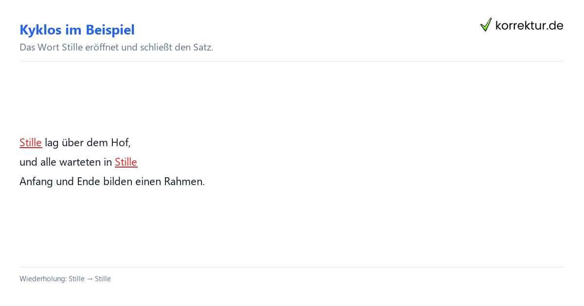 Kyklos verständlich erklärt mit Beispiel Stille