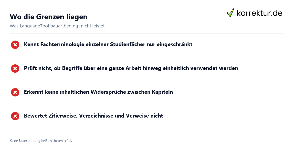 LanguageTool im Test: Erfahrungen aus der Praxis: Grenzen im Überblick
