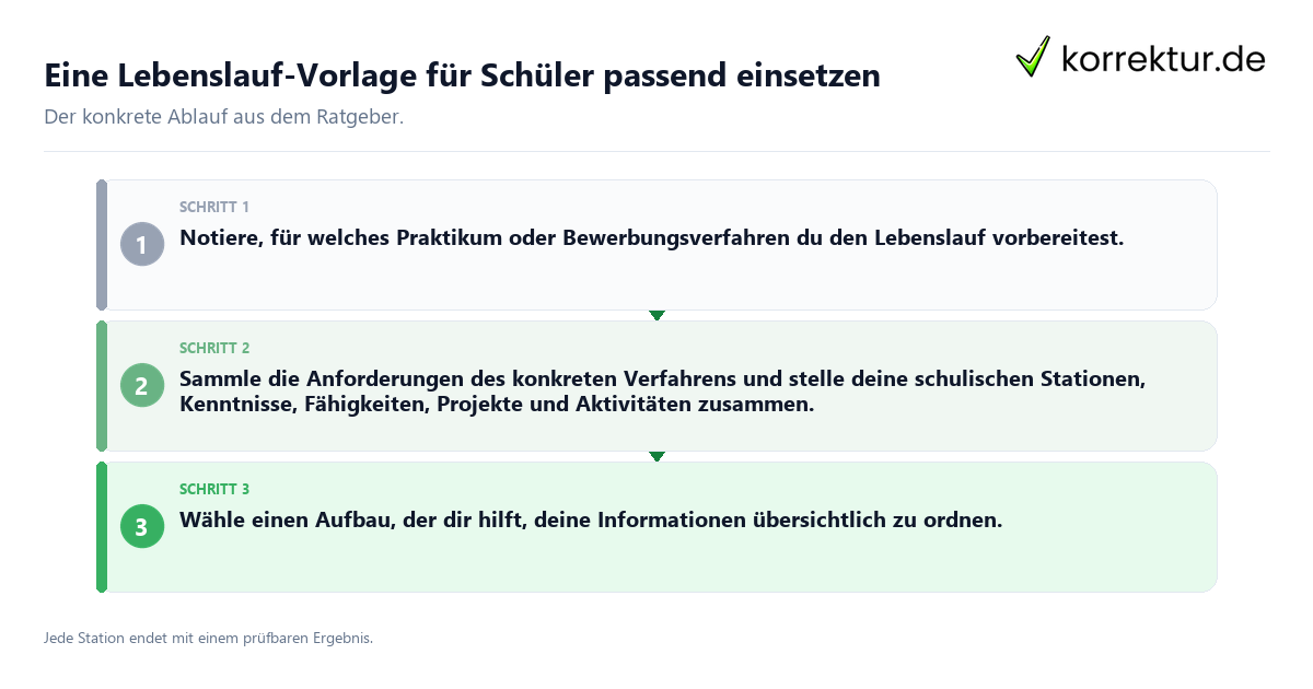 Eine Lebenslauf-Vorlage für Schüler passend einsetzen Konkrete Schritte zu Eine Lebenslauf-Vorlage für Schüler passend einsetzen