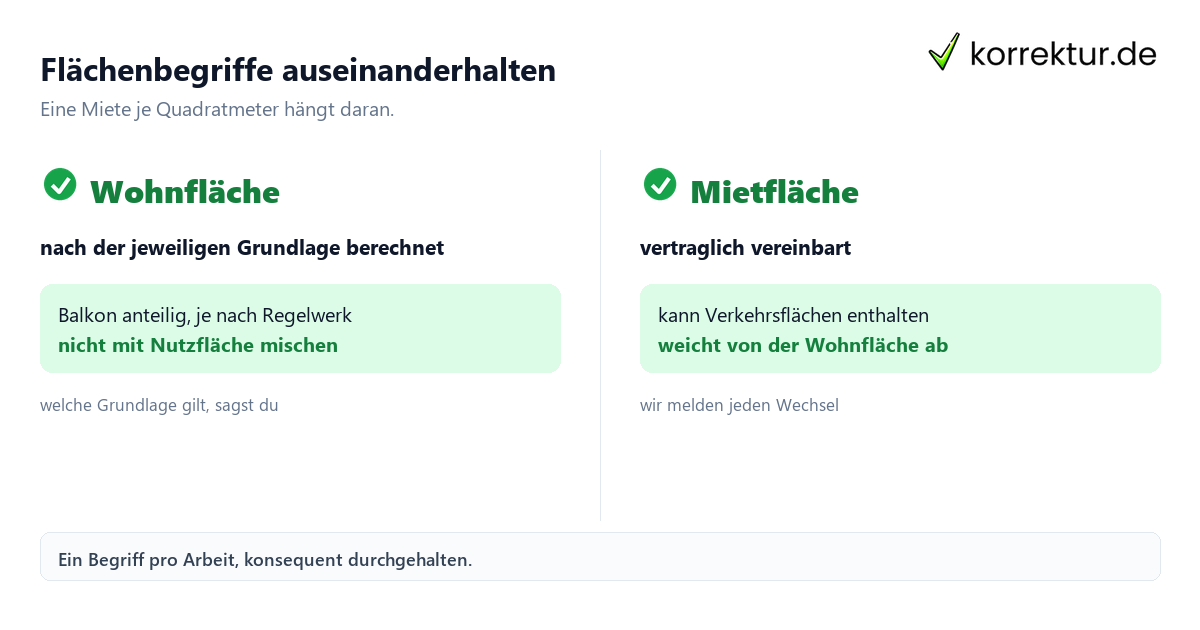 Immobilienwirtschaft: Flächenbegriffe im Vergleich