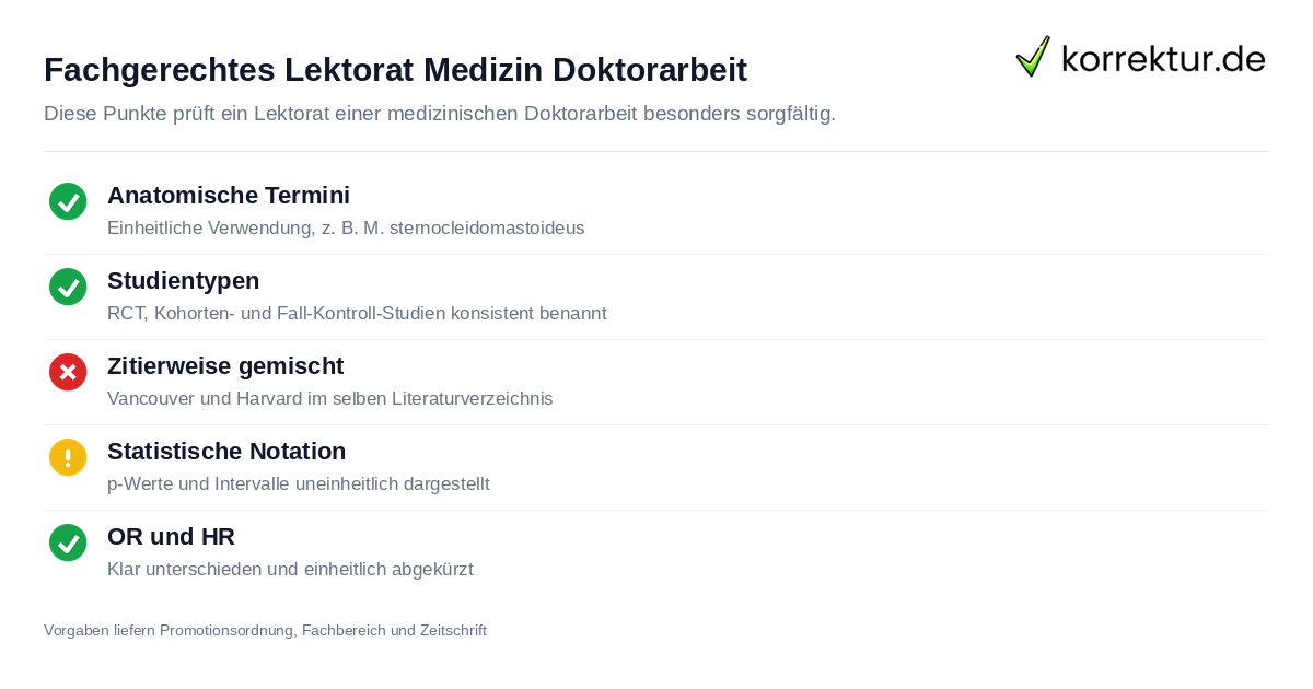 Lektorat Medizin Doktorarbeit: fachgerechte Prüfpunkte
