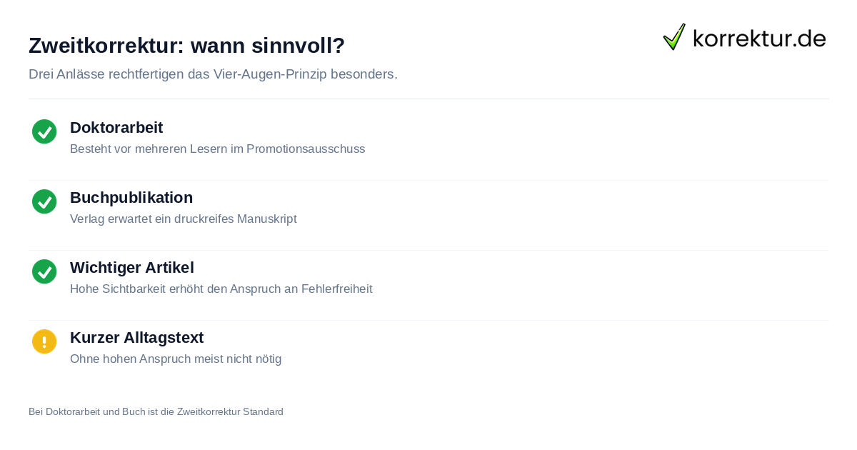 Wann sich eine Lektorat Zweitkorrektur nach dem Vier-Augen-Prinzip lohnt