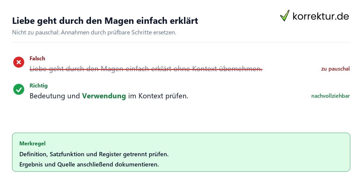Liebe geht durch den Magen einfach erklärt Ungeeignete und belastbare Vorgehensweise bei Liebe geht durch den Magen einfach erklärt