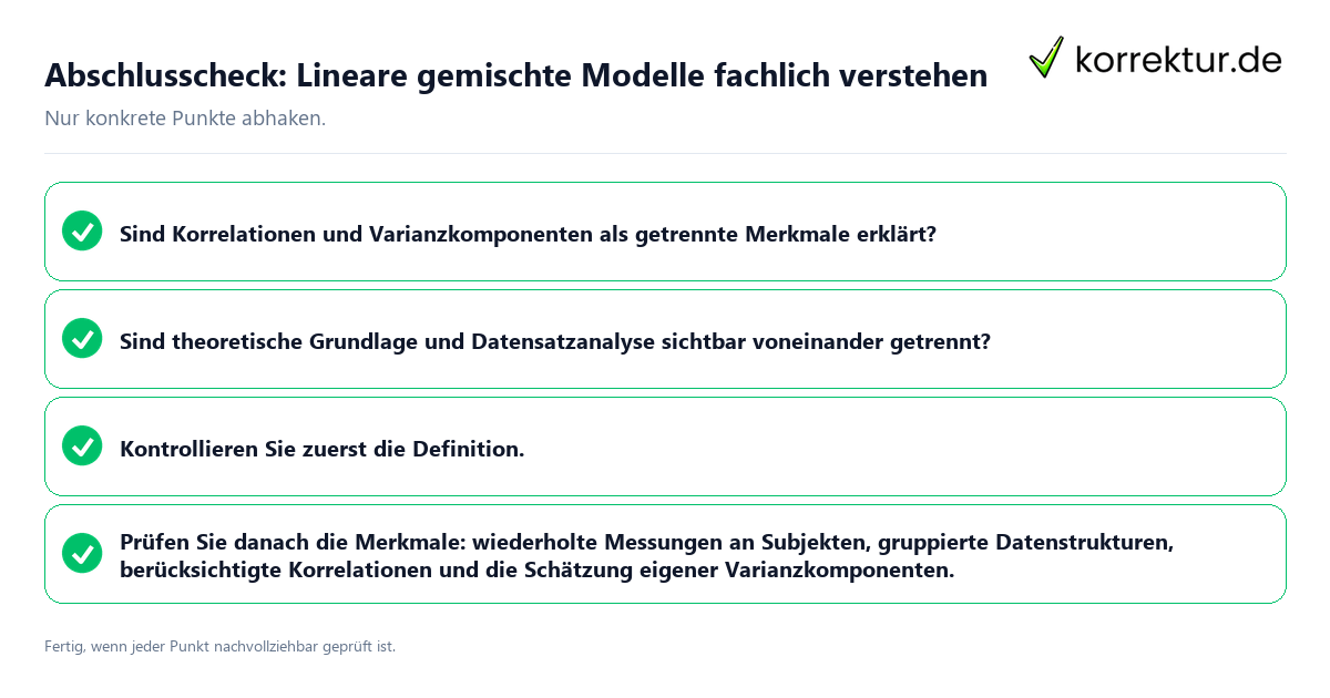Abschlusscheck: Lineare gemischte Modelle fachlich verstehen Konkreter Abschlusscheck zu Lineare gemischte Modelle fachlich verstehen