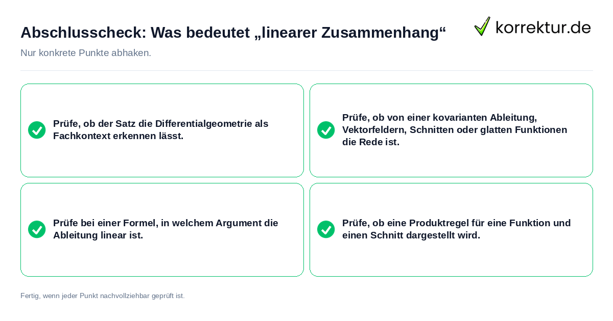 Abschlusscheck: Was bedeutet „linearer Zusammenhang“ Konkreter Abschlusscheck zu Was bedeutet „linearer Zusammenhang“
