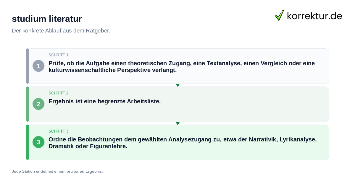 studium literatur Konkrete Schritte zu studium literatur