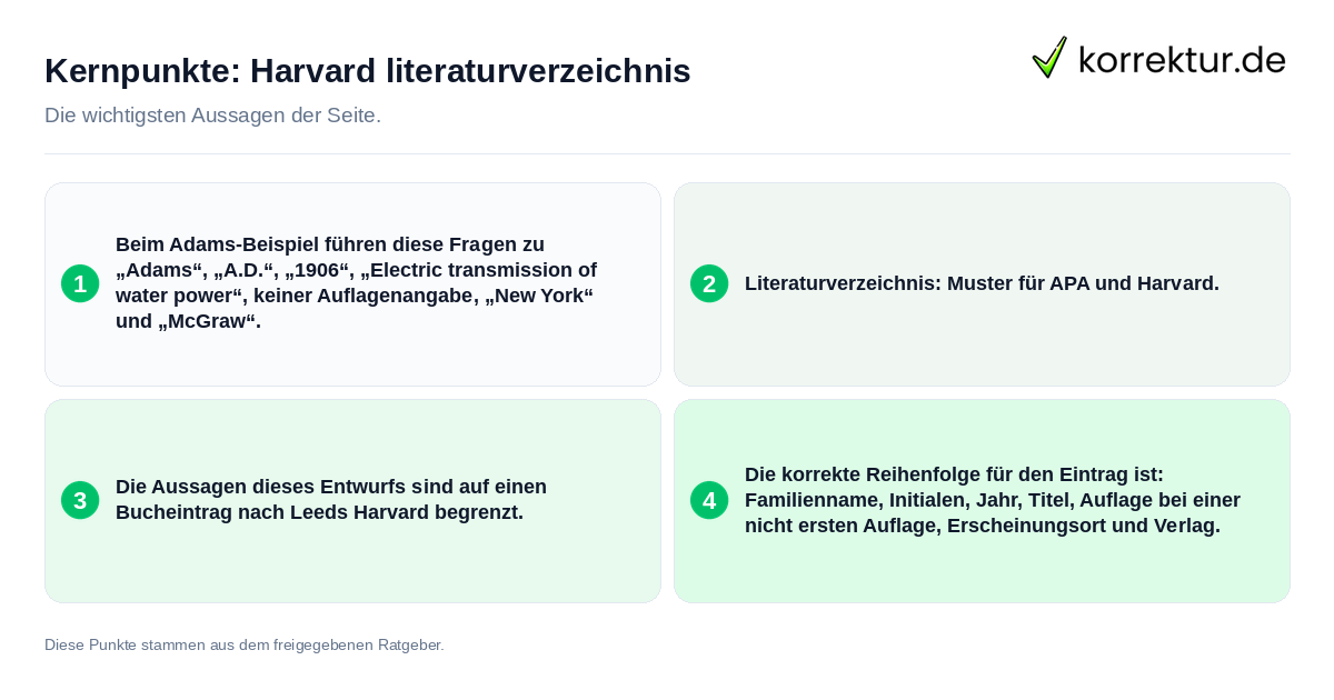 Konkrete Kernpunkte zu Harvard literaturverzeichnis