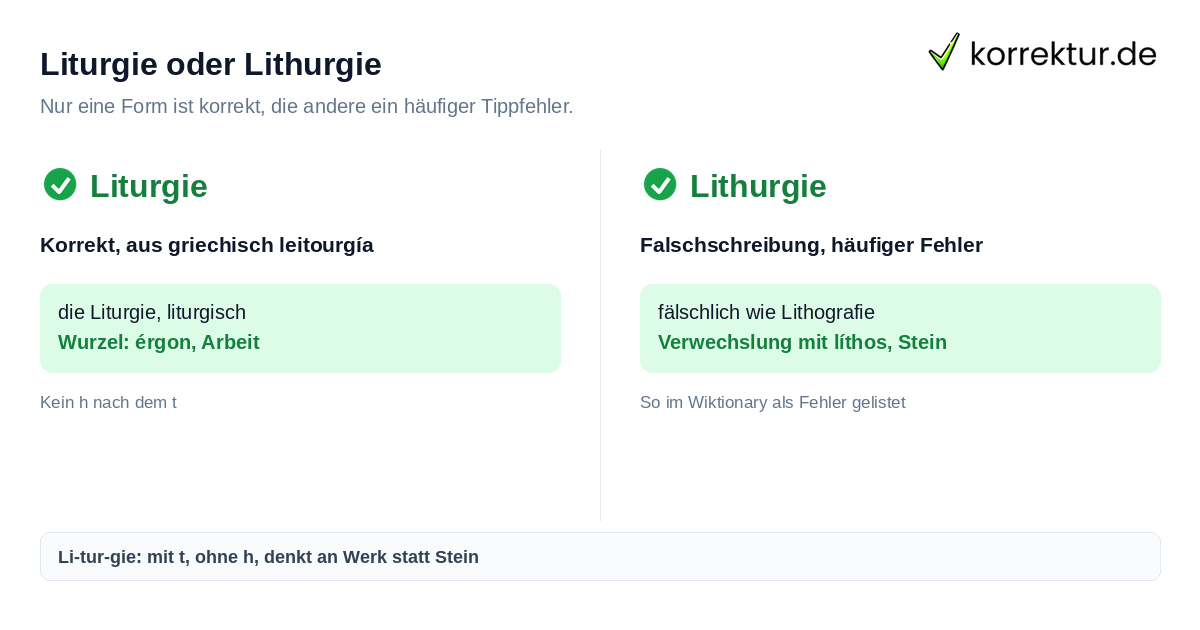 Liturgie oder Lithurgie richtig schreiben