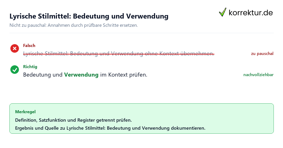 Lyrische Stilmittel: Bedeutung und Verwendung Ungeeignete und belastbare Vorgehensweise bei Lyrische Stilmittel: Bedeutung und Verwendung