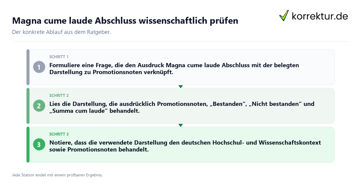 Konkrete Schritte zu Magna cume laude Abschluss wissenschaftlich prüfen