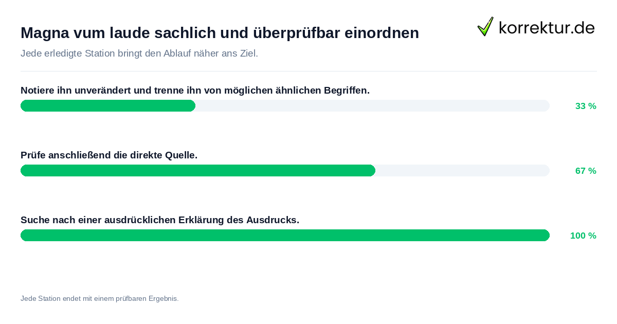 Konkrete Schritte zu Magna vum laude sachlich und überprüfbar einordnen