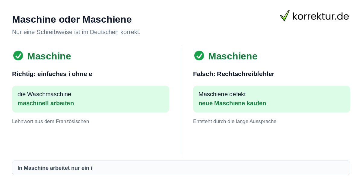 Maschine oder Maschiene: richtige Schreibweise im Vergleich