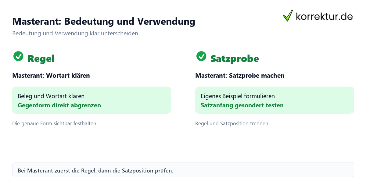 Masterant: Bedeutung und Verwendung mit Bedeutung und passender Verwendung im Vergleich