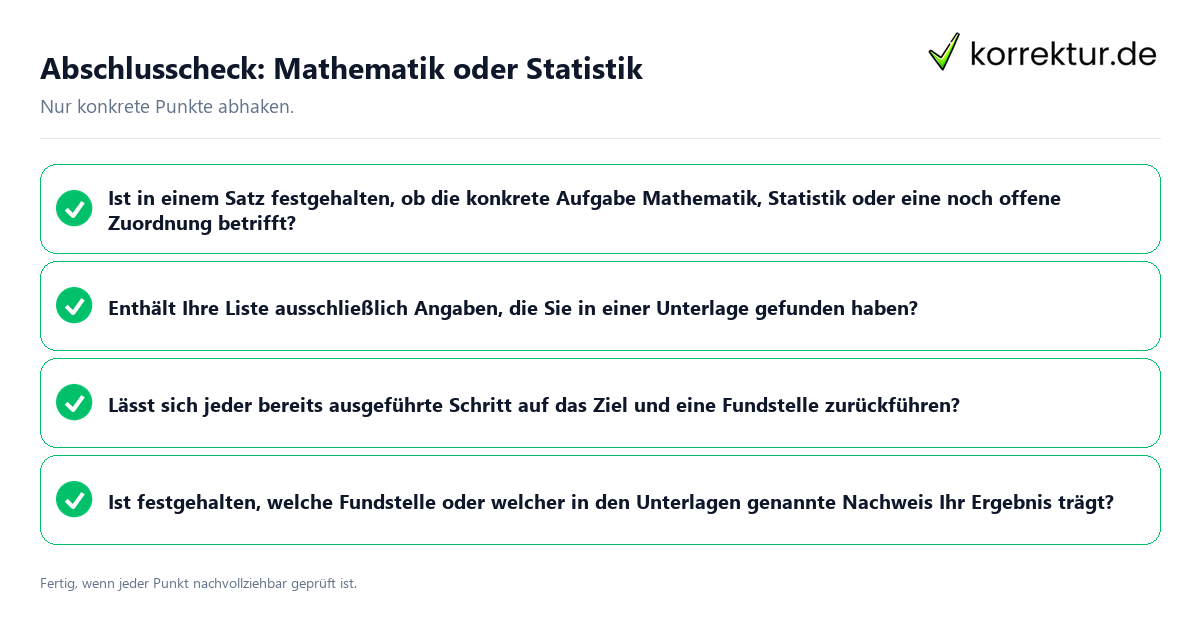 Konkreter Abschlusscheck zu Mathematik oder Statistik
