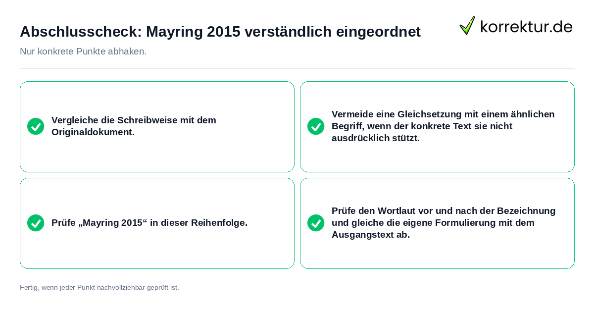 Konkreter Abschlusscheck zu Mayring 2015 verständlich eingeordnet