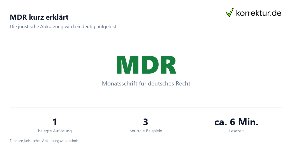 Was bedeutet MDR als Abkürzung? Infografik zur Langform