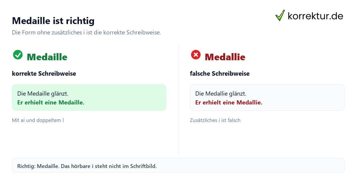Medaille oder Medallie: Richtige Schreibweise im Vergleich