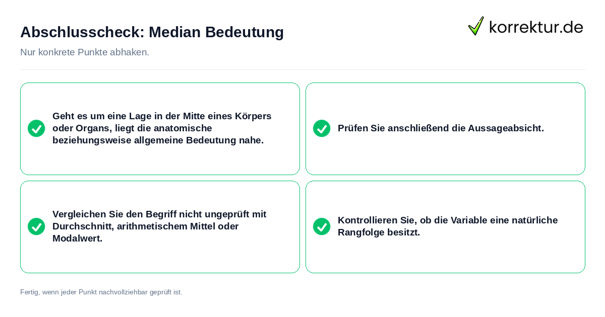 Konkreter Abschlusscheck zu Median Bedeutung
