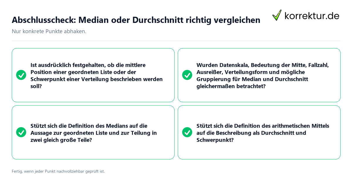 Konkreter Abschlusscheck zu Median oder Durchschnitt richtig vergleichen