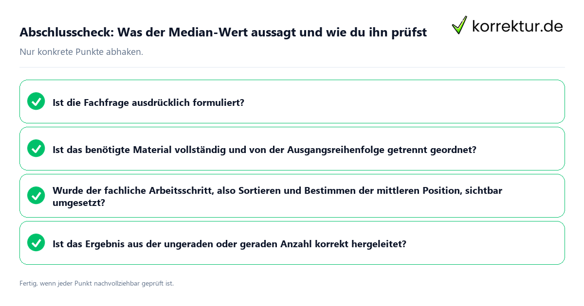 Konkreter Abschlusscheck zu Was der Median-Wert aussagt und wie du ihn prüfst