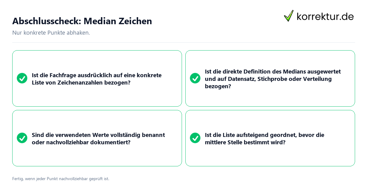 Konkreter Abschlusscheck zu Median Zeichen