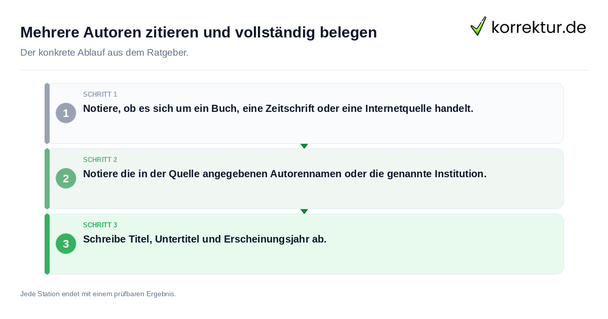 Konkrete Schritte zu Mehrere Autoren zitieren und vollständig belegen