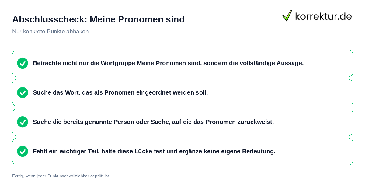 Abschlusscheck: Meine Pronomen sind Konkreter Abschlusscheck zu Meine Pronomen sind