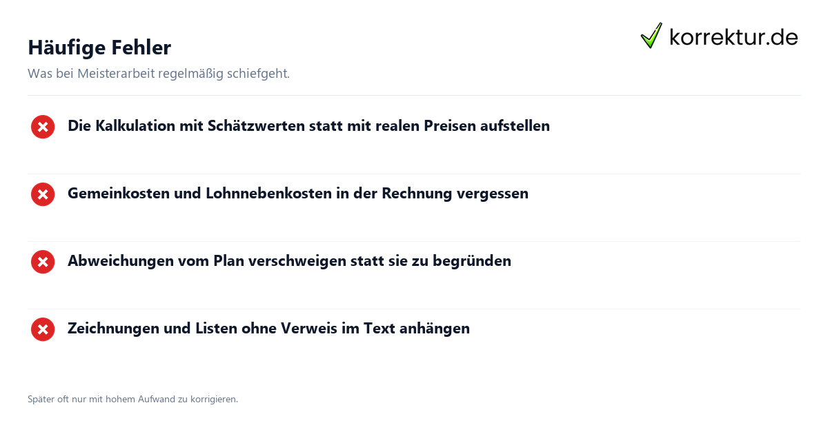 Die Meisterarbeit strukturiert und überzeugend schreiben: häufige Fehler
