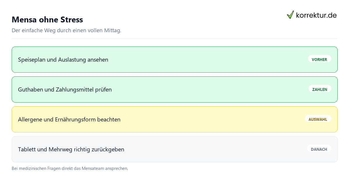 Mensa für Erstsemester: Checkliste für den Studienalltag