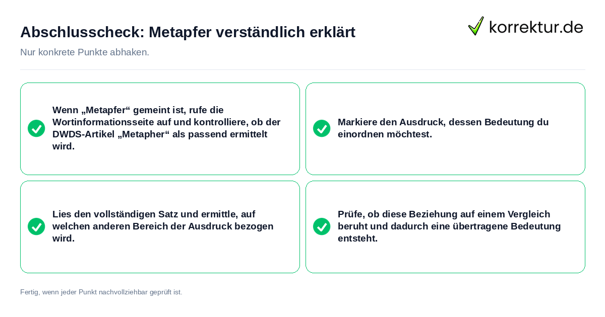 Konkreter Abschlusscheck zu Metapfer verständlich erklärt