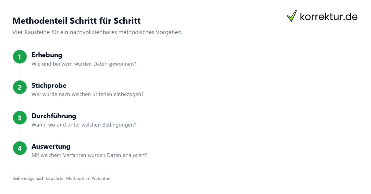 Methodenteil Schritt für Schritt Methodisches Vorgehen in vier Schritten transparent aufbauen