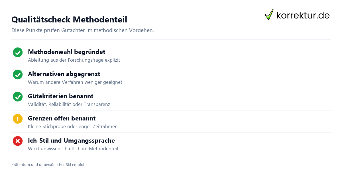 Checkliste methodisches Vorgehen für Bachelorarbeit und Masterarbeit