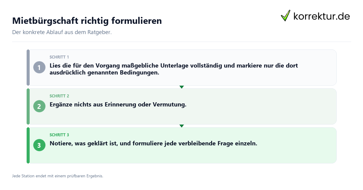 Mietbürgschaft richtig formulieren Konkrete Schritte zu Mietbürgschaft richtig formulieren
