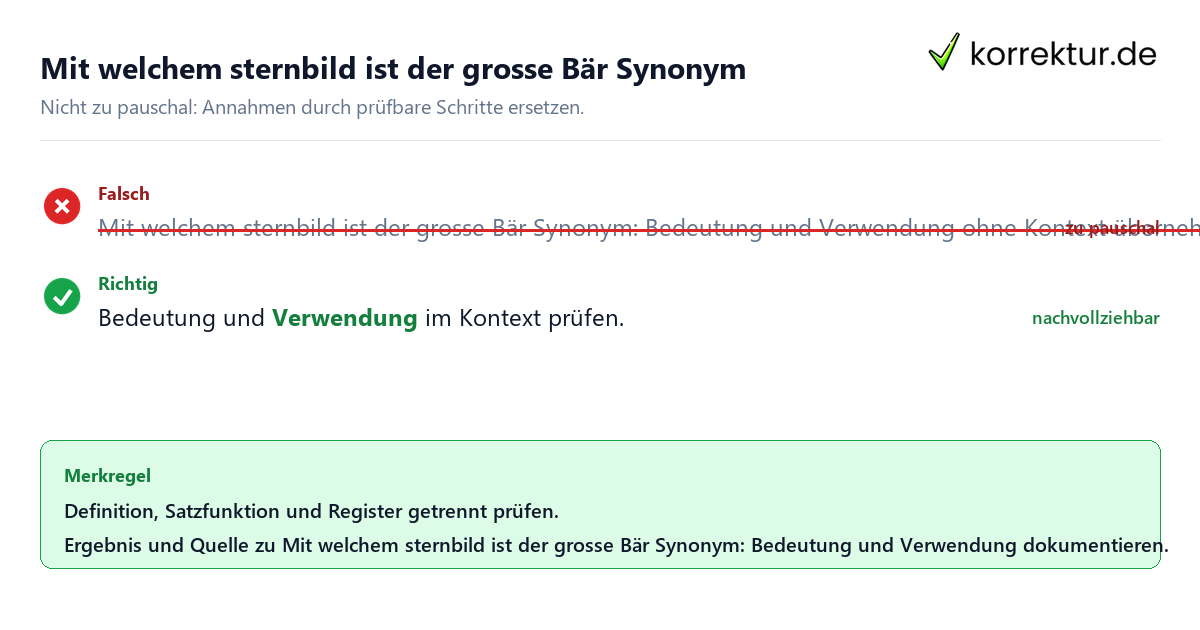 Mit welchem sternbild ist der große Bär Synonym: Bedeutung und Verwendung Ungeeignete und belastbare Vorgehensweise bei Mit welchem sternbild ist der große Bär Synonym