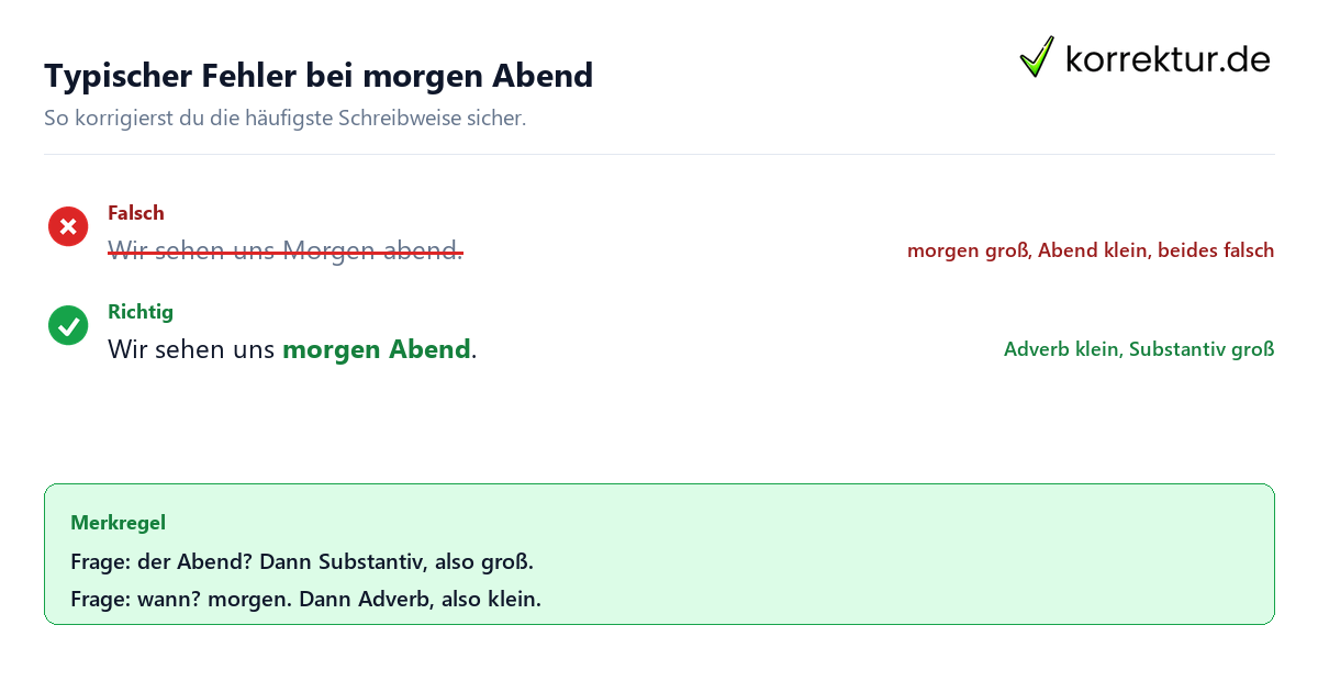 morgen Abend groß oder klein