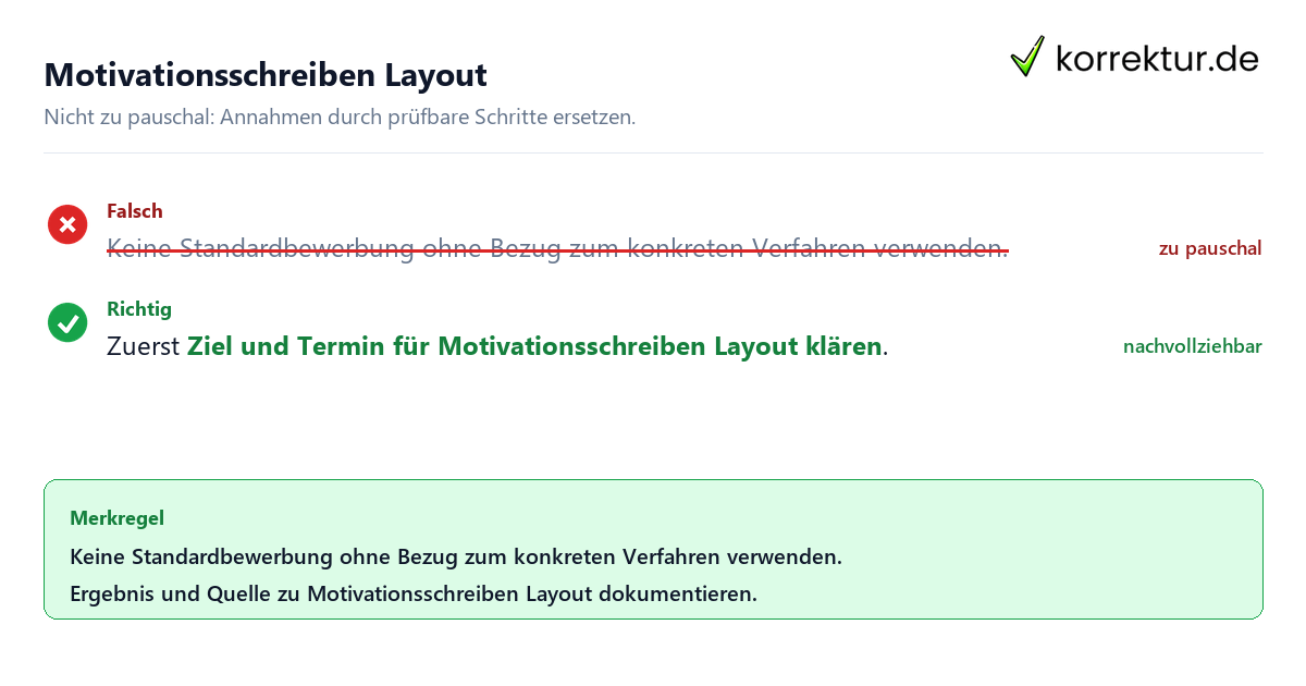 Motivationsschreiben Layout Ungeeignete und belastbare Vorgehensweise bei Motivationsschreiben Layout